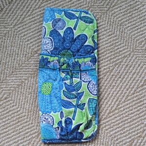 Vera Bradley Doodle Daisy Hot Iron Curling Cover Travel Case Blue Green Floral